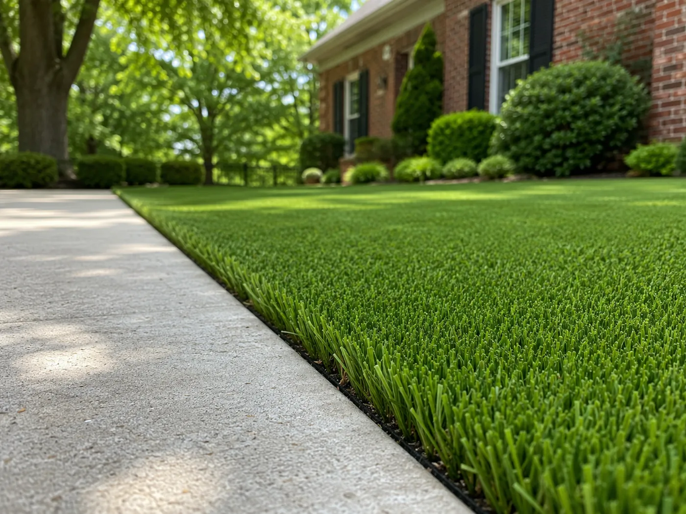 Artificial turf installation detail