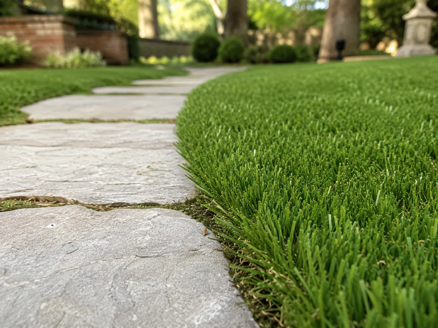 Artificial turf installation detail